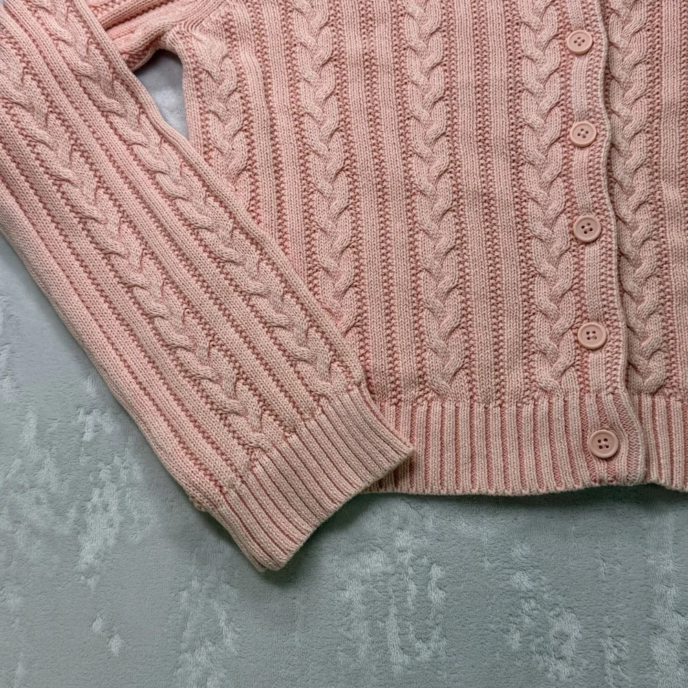 American Eagle Pink‎ Cable Knit Cardigan & Cami Set Womens XL
